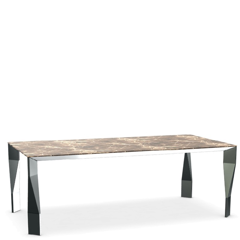 Molteni – Diamond rectangular table 200x100 marble top