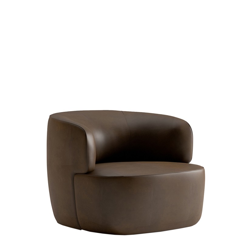 Molteni - Elain armchair upholstered in leather