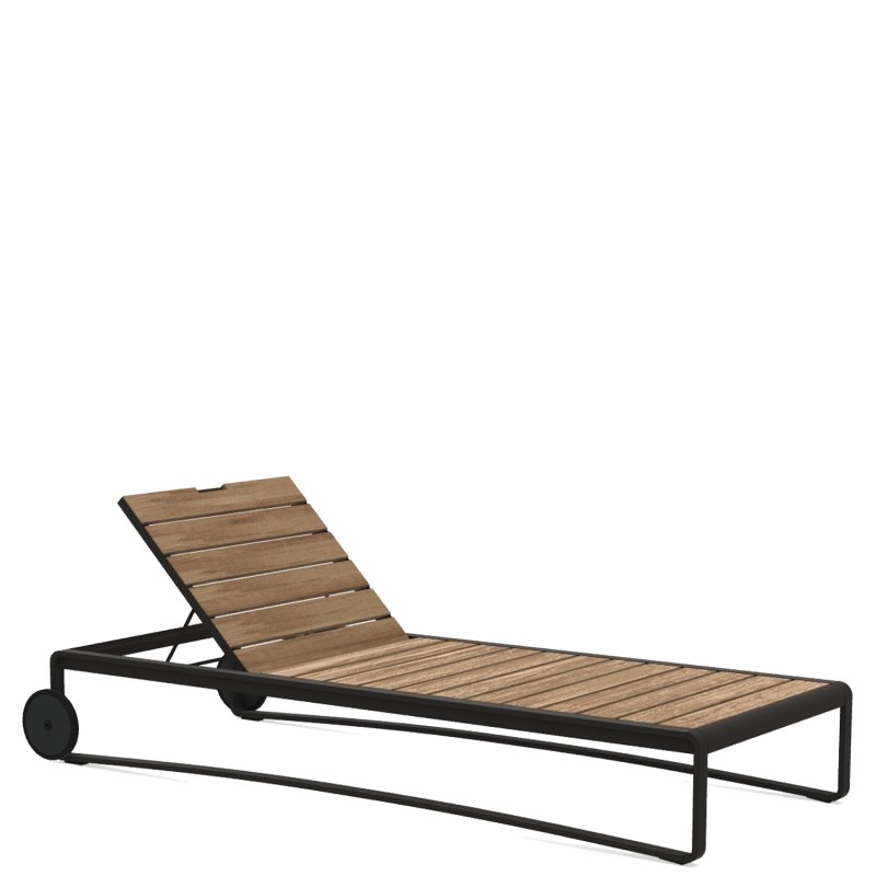 Molteni - Guell outdoor solid teak sunbed