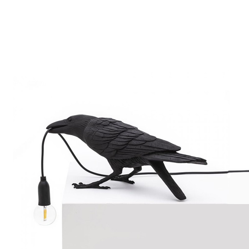 Seletti - Bird Lamp Black Playing outdoor