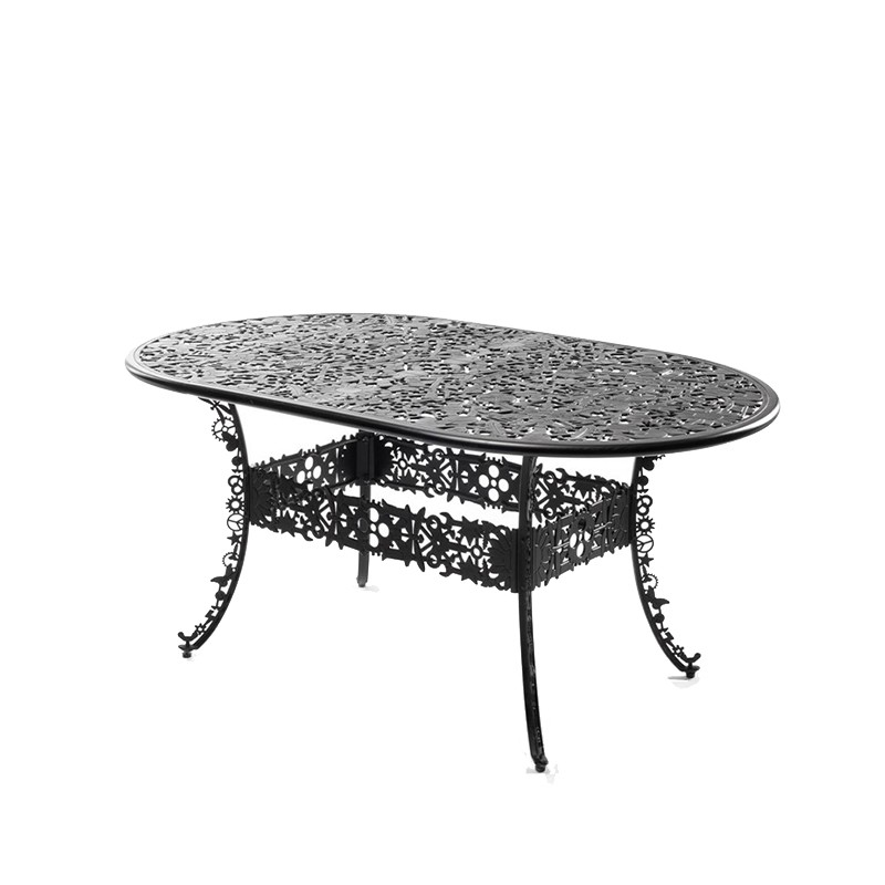 Seletti - Tavolo ovale di alluminio Industry Collection nero