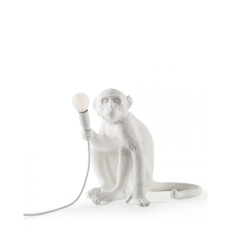 Seletti Lampada da tavolo The Monkey Lamp Sitting bianco lONGHO DESIGN PALERMO