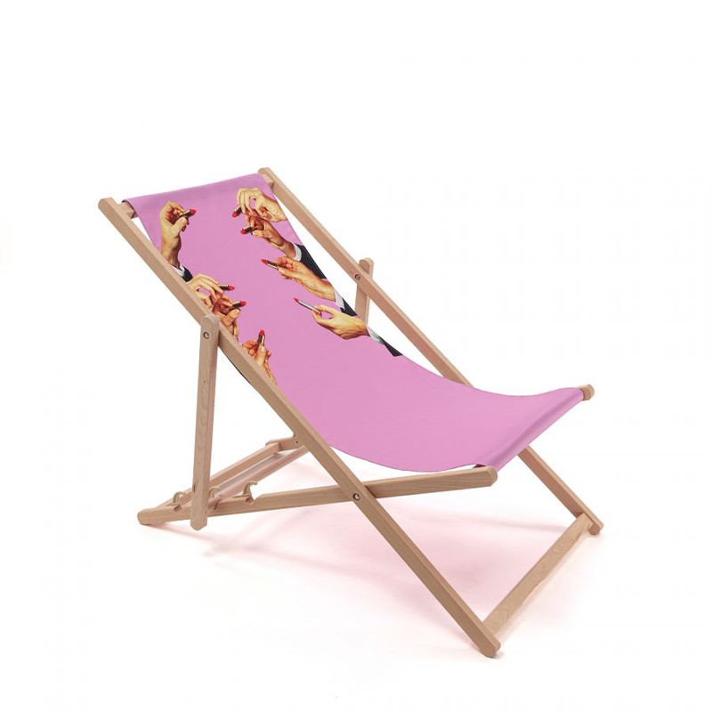 Seletti - Lipstick Pink deck chair