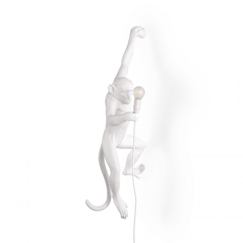 Seletti - The Monkey hanging left hand white wall lamp