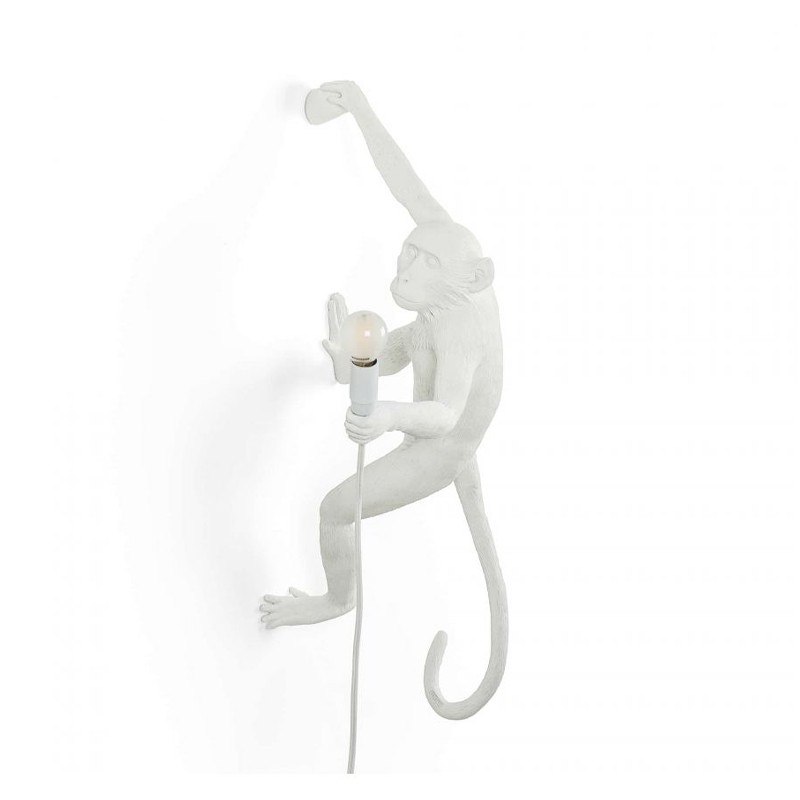 Seletti - Lampada da parete The Monkey Hanging mano destra bianco