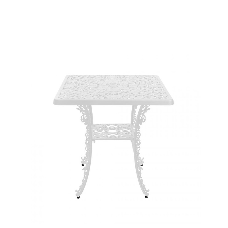 Seletti - Tavolo quadrato di alluminio Industry Collection bianco longho design palermo