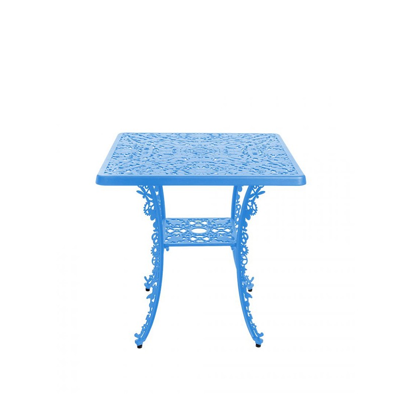 Seletti - Tavolo quadrato di alluminio Industry Collection blu cielo longho design palermo