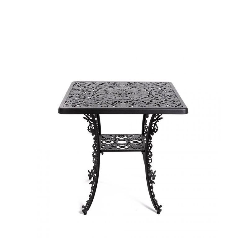 Seletti - Tavolo quadrato di alluminio Industry Collection nero longho design palermo