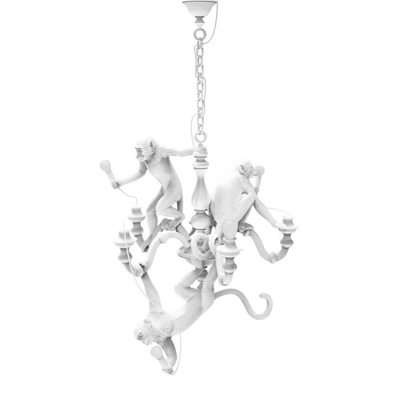 Seletti - Lampada a sospensione Monkey Chandelier bianco longho design palermo