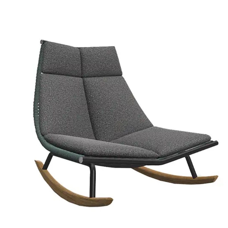 Roda Laze 003 rocking chair with seat and back cushion Twist Longho Design Palermo