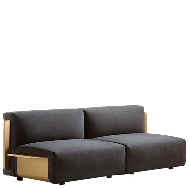 De Castelli - Loom sofa with back and armrests in brushed brass