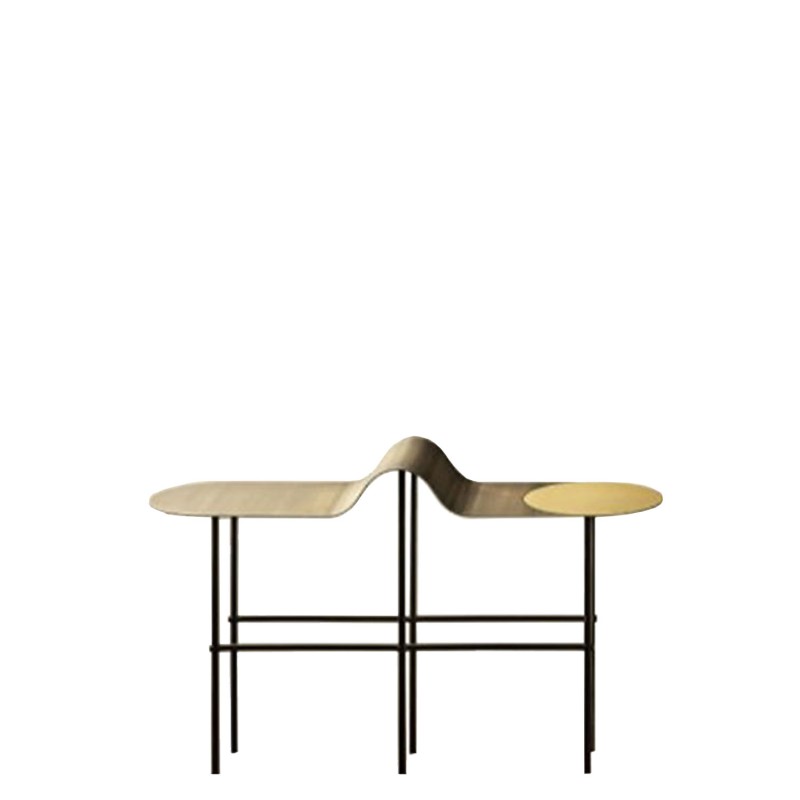 De Castelli - Scribble Bracket striped DeLabré brass coffee table