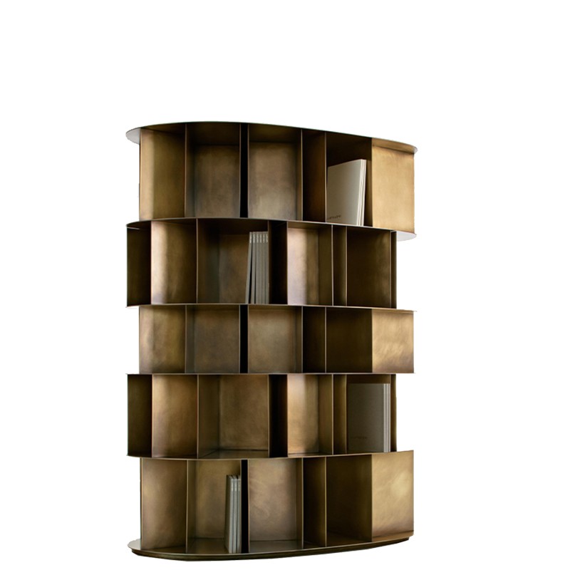 De Castelli - Existence Wall 5 floors DeLabrè orbitale brass bookcase