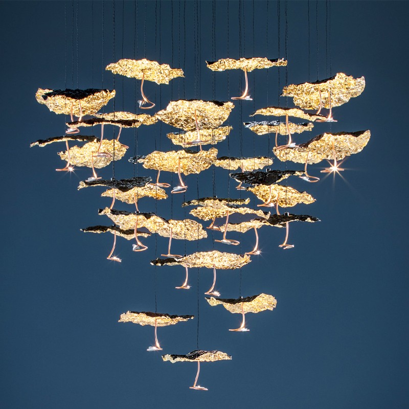 Catellani&Smith  Lampada a sospensione Gold Moon Chandelier longho design palermo