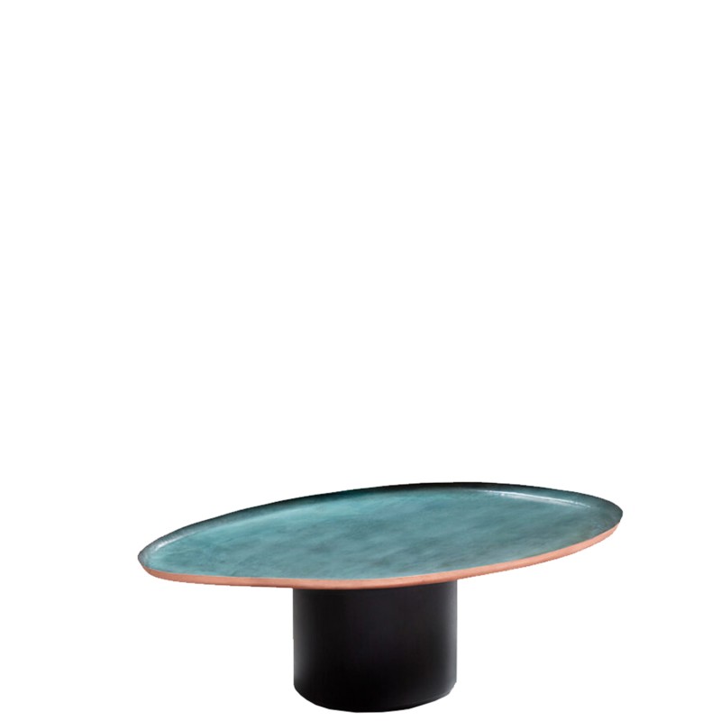 De Castelli – Drops 30 coffee table with black base and DeNuance verdigris top