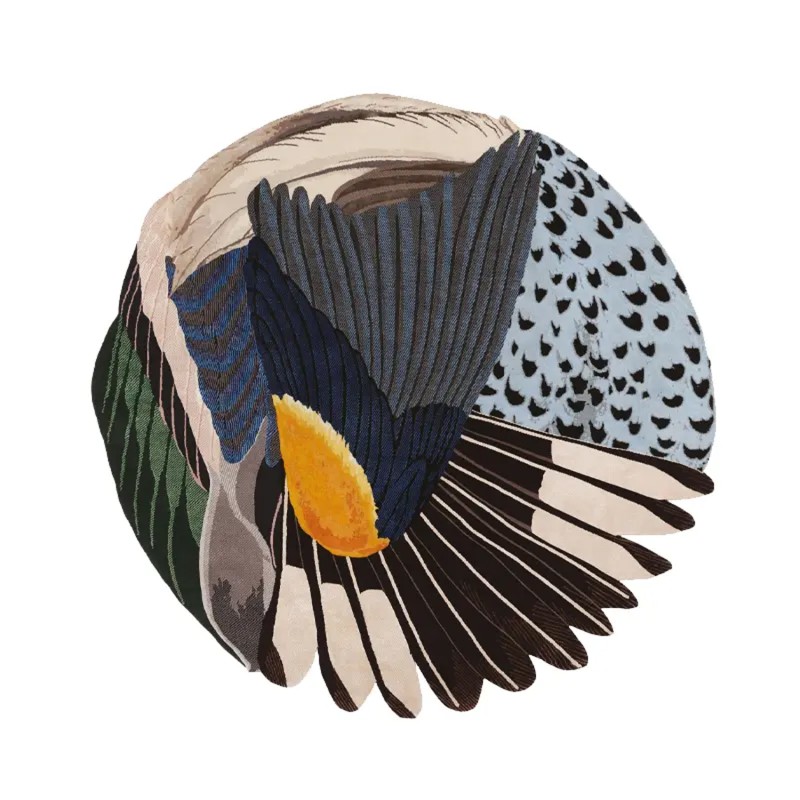 Cc tapis - Tappeto Feathers Round Standard longho design palermo