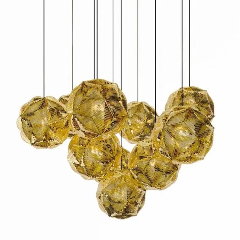 Tom Dixon Puff Mega Round LED suspension lamp brass Longho Design Palermo