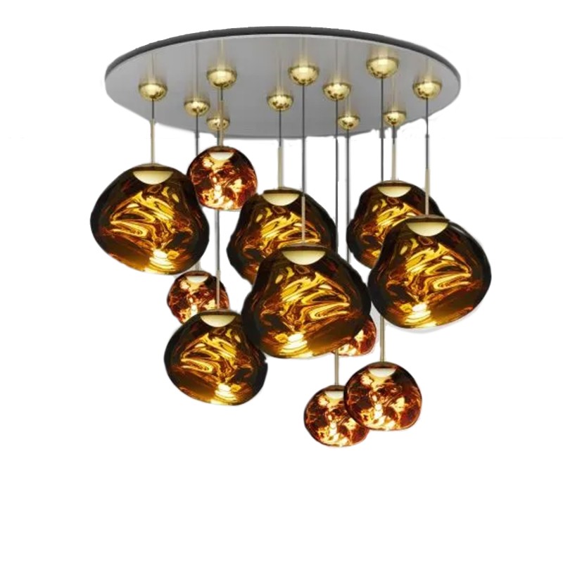 Tom Dixon Melt Mega Round LED suspension lamp gold Longho Design Palermo