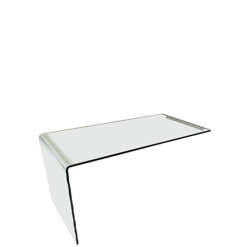 Fiam – Rialto L wall mounted desk in transparent glass 120x60