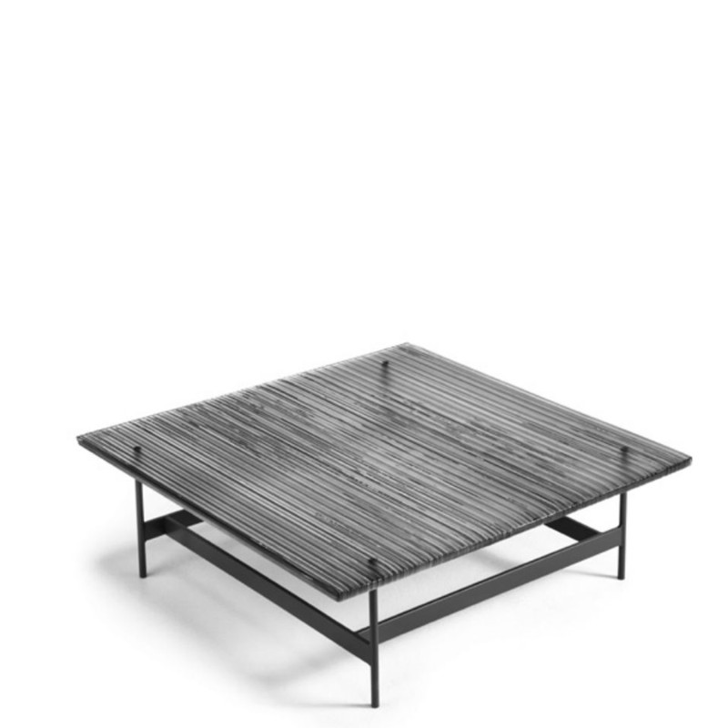 Fiam - Waves coffee table 90x90 smoked stripes top