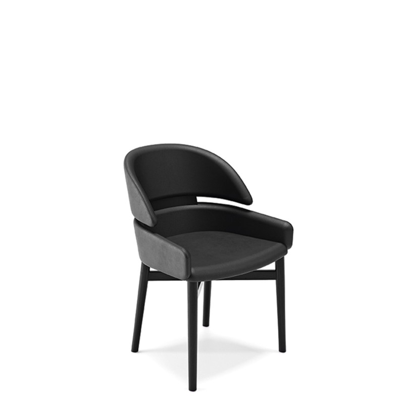 Fiam - Lloyd chair black leather and open pore black