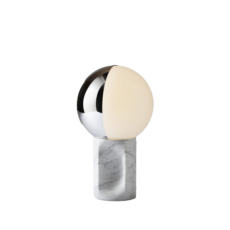 Penta light Lampada da tavolo Je Suis marmo bianco di Carrara Longho Design Palermo