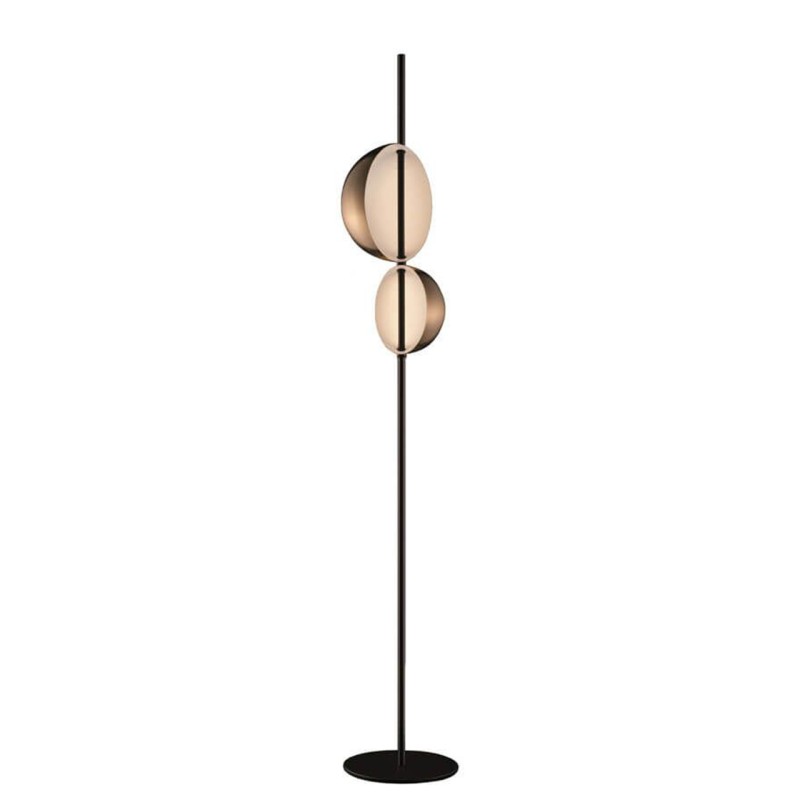 Oluce - Superluna anodized brass floor lamp