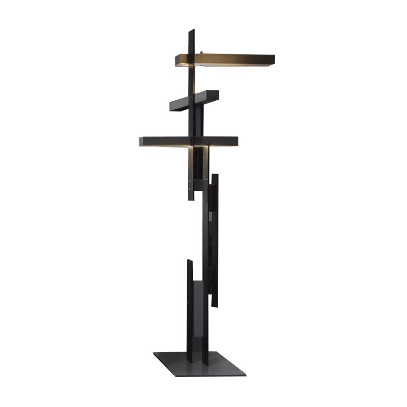 Oluce - Las nero black/grey floor lamp