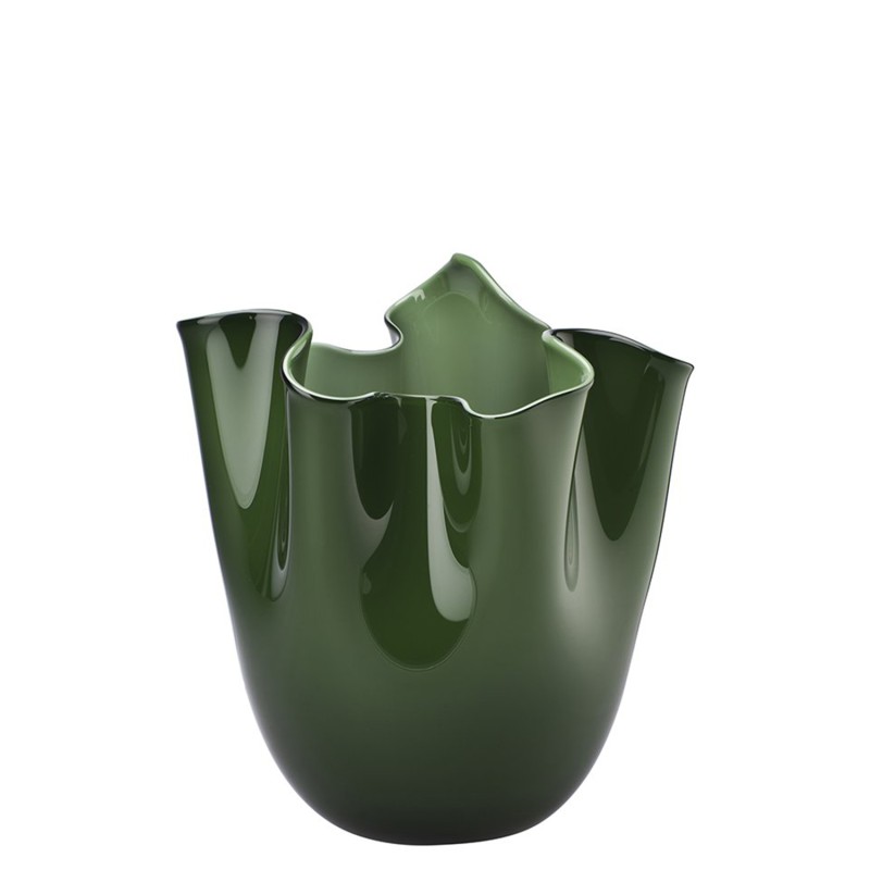 Venini - Fazzoletto Opalino h24 green apple vase