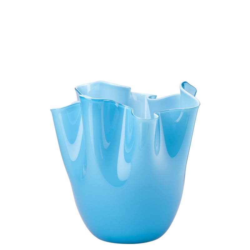 Venini - Fazzoletto Opalino h24 aquamarine vase