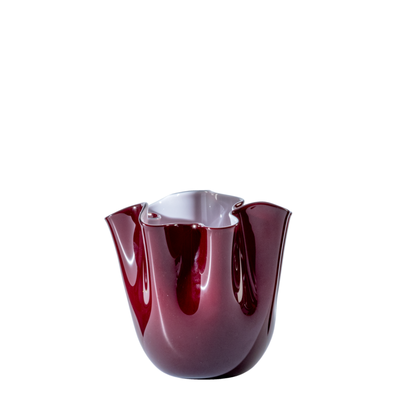 Venini - Fazzoletto Opalino h13 ox-blood vase
