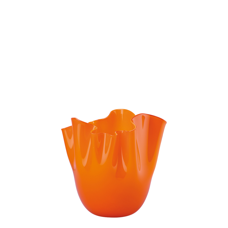 Venini - Fazzoletto Opalino h13 orange vase