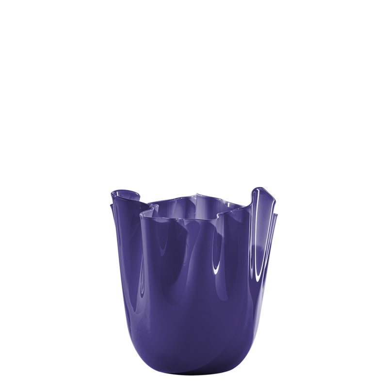 Venini - Fazzoletto Opalino h13 indigo vase