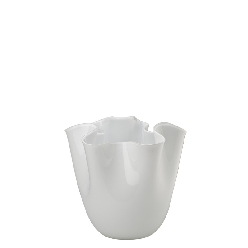 Venini - Fazzoletto Opalino h13 milk-white vase