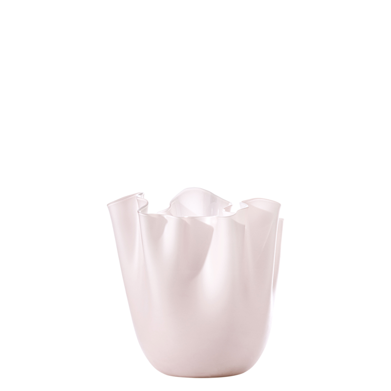 Venini - Fazzoletto Opalino h13 cipria pink sandblasted vase