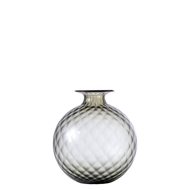 Venini - Monofiore Balloton h16 GREY/RED thread vase