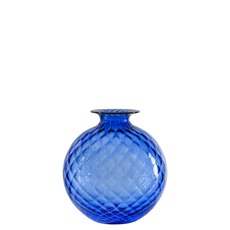 Venini - Monofiore Balloton h16 SAPPHIRE/RED thread vase