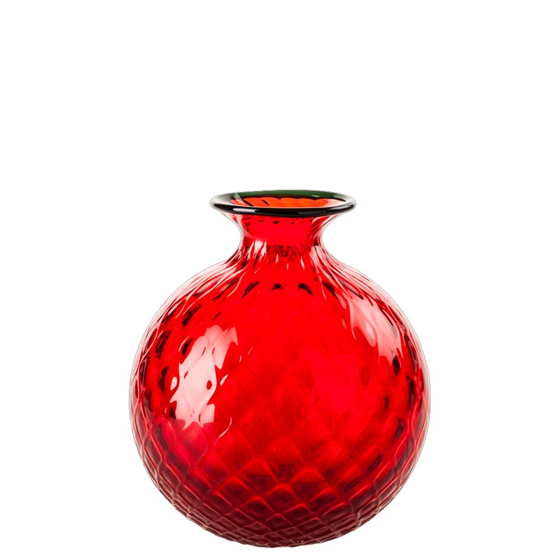 Venini - Monofiore Balloton h24 RED/APPLE-GREEN thread vase