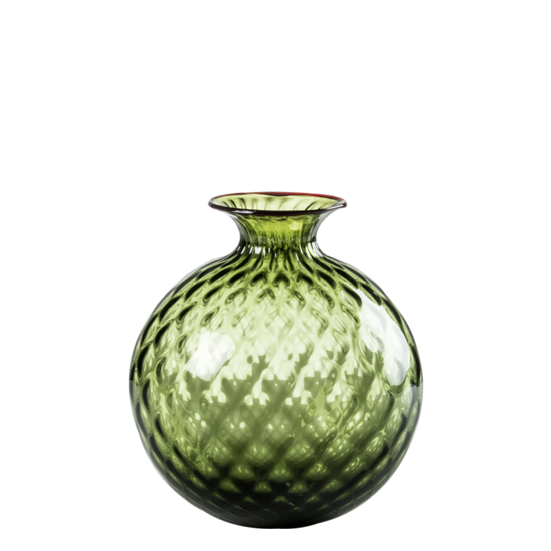 Venini - Monofiore Balloton h24 APPLE-GREEN/RED thread vase