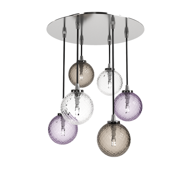 Venini - Balloton Lamp grey/indigo/crystal suspension lamp