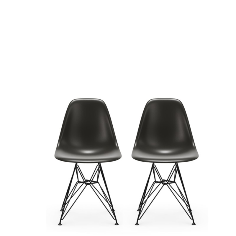 Vitra - Eames Plastic Chairs set of 2 chairs black base and black shell