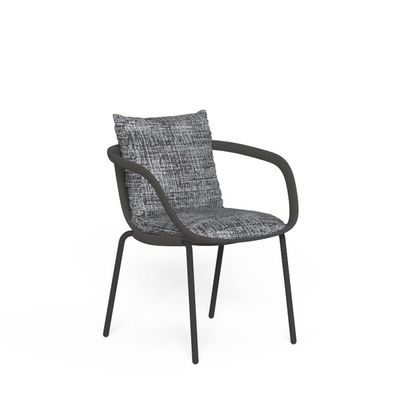 Talenti Panama dining armchair with cushions dark grey grey Longho Design Palermo