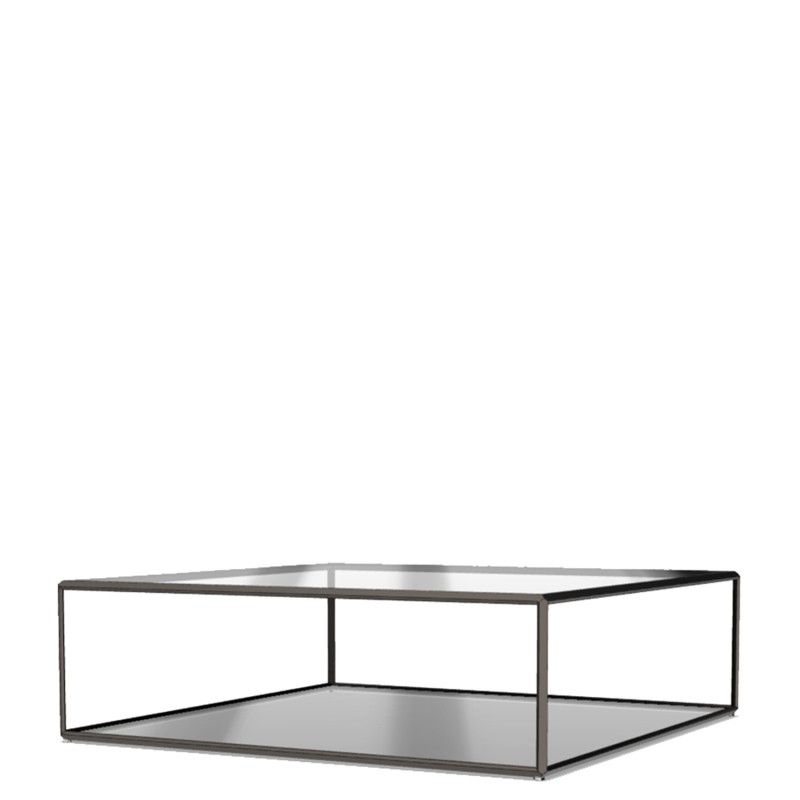 Molteni - 45° Tavolino struttura metallo piano in vetro fumè 122x122 Longho Design Palermo