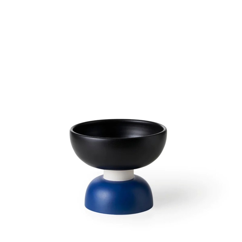 Bitossi Ceramiche Small centrepiece matte black and bluette Longho Design Palermo