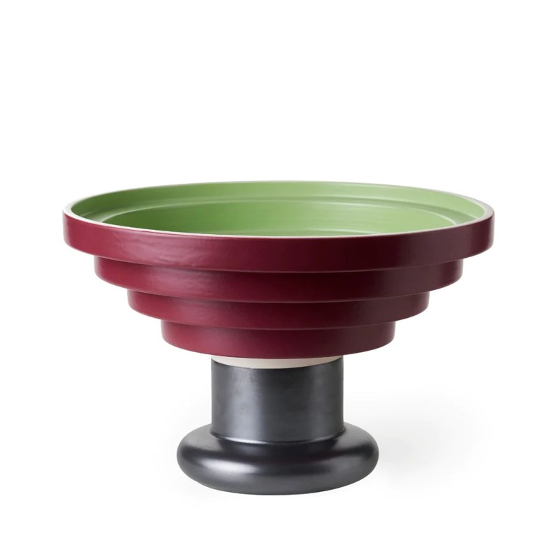 Bitossi Ceramiche Centrepiece matte green and red Longho Design Palermo