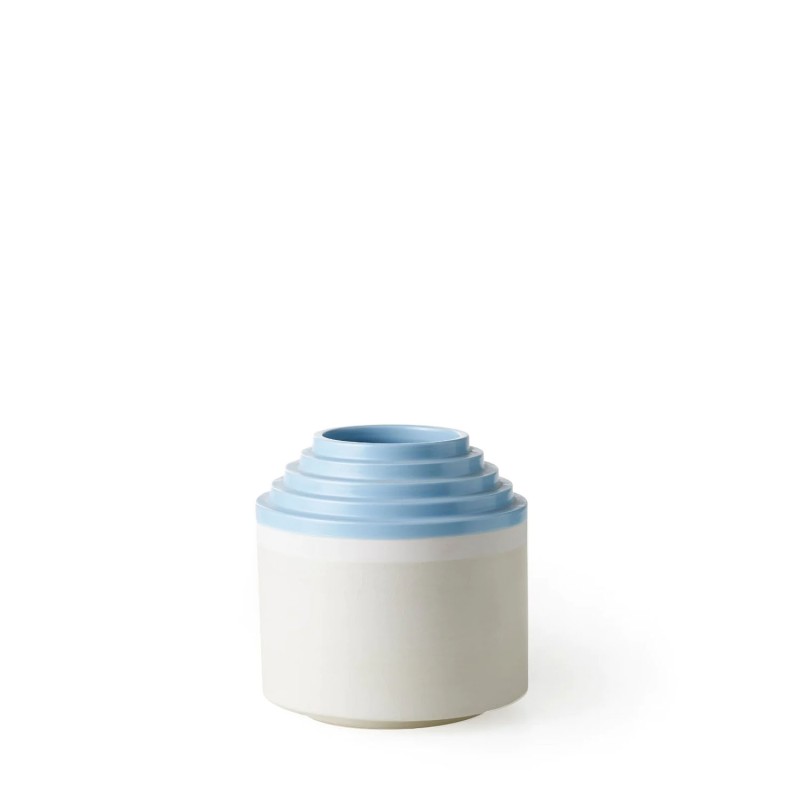 Bitossi Ceramiche Vase matte light blue and white Longho Design Palermo