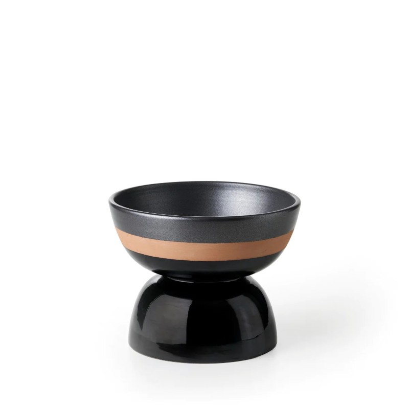 Bitossi Ceramiche Small centrepiece black and terracotta Longho Design Palermo