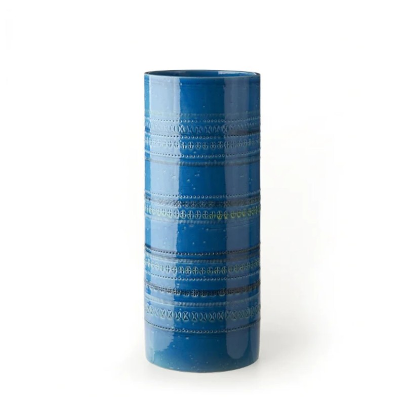 Bitossi Ceramiche Rimini blu umbrella stand cylindrical Longho Design Palermo