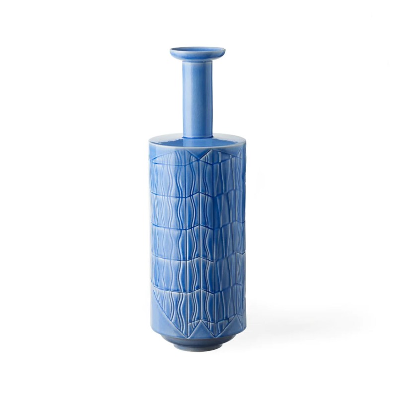 Bitossi Ceramiche Guadalupe vase C blue craquelé Longho Design Palermo