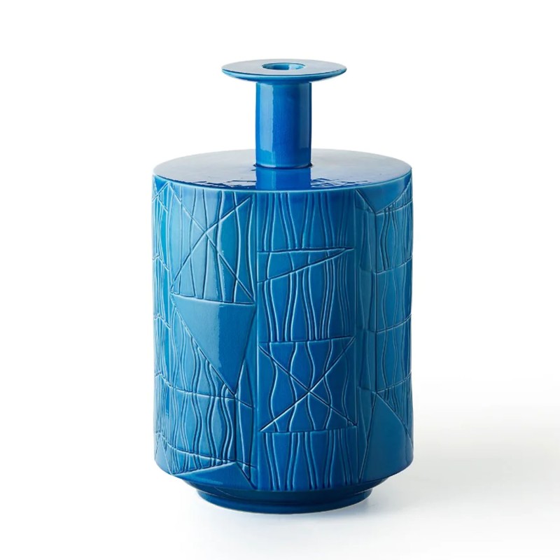 Bitossi Ceramiche Guadalupe vase A blue Longho Design Palermo